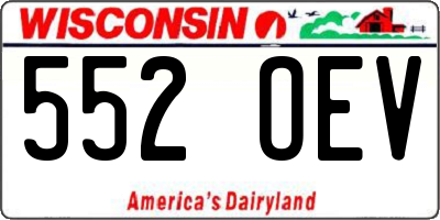 WI license plate 552OEV
