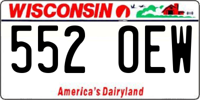 WI license plate 552OEW