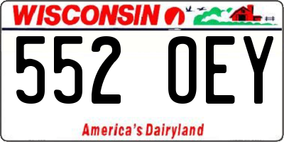 WI license plate 552OEY