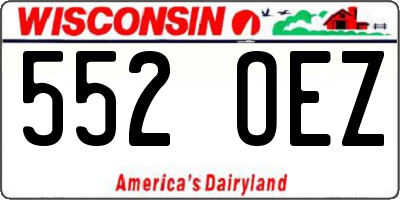 WI license plate 552OEZ