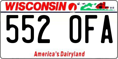 WI license plate 552OFA