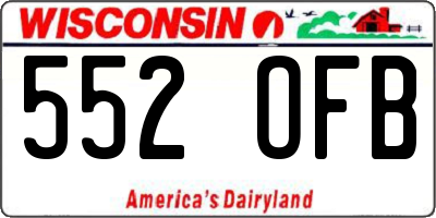 WI license plate 552OFB