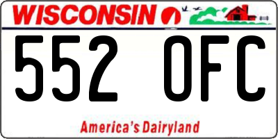 WI license plate 552OFC