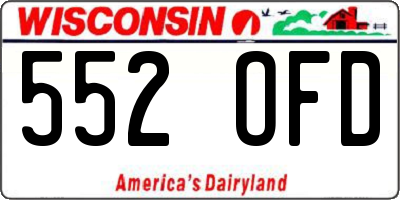 WI license plate 552OFD