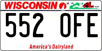 WI license plate 552OFE