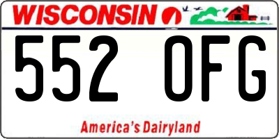 WI license plate 552OFG