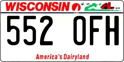 WI license plate 552OFH