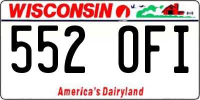 WI license plate 552OFI