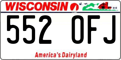 WI license plate 552OFJ