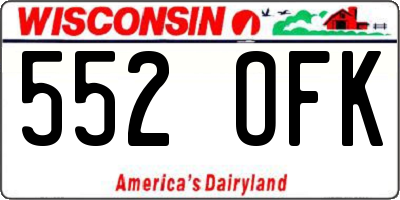 WI license plate 552OFK