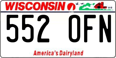 WI license plate 552OFN