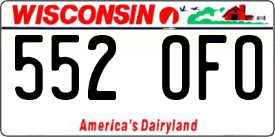 WI license plate 552OFO