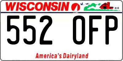 WI license plate 552OFP