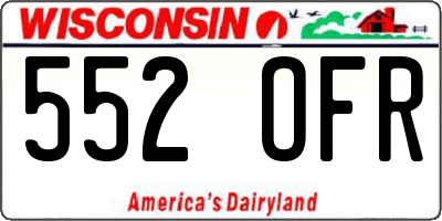 WI license plate 552OFR