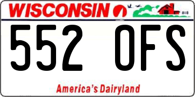 WI license plate 552OFS