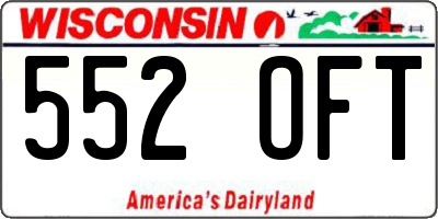WI license plate 552OFT