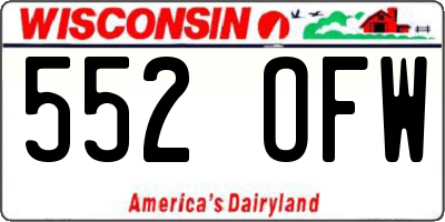 WI license plate 552OFW
