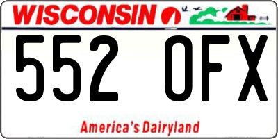 WI license plate 552OFX
