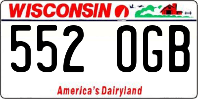 WI license plate 552OGB