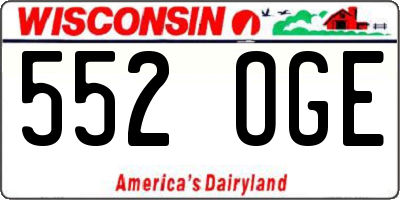 WI license plate 552OGE