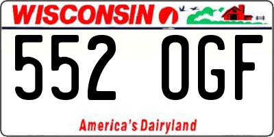 WI license plate 552OGF