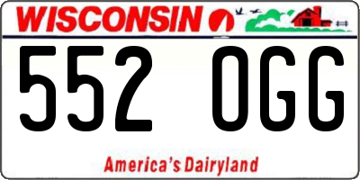 WI license plate 552OGG