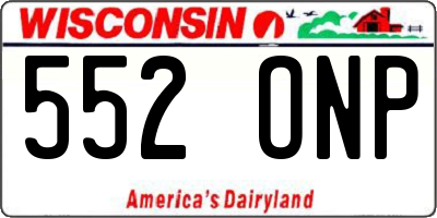 WI license plate 552ONP