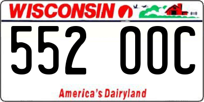 WI license plate 552OOC