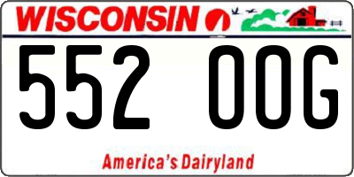 WI license plate 552OOG