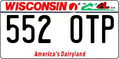 WI license plate 552OTP