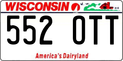 WI license plate 552OTT