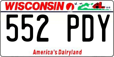 WI license plate 552PDY