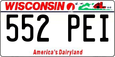WI license plate 552PEI