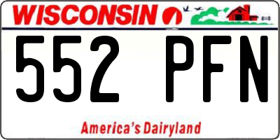 WI license plate 552PFN