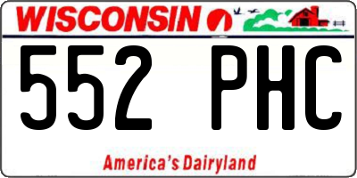 WI license plate 552PHC