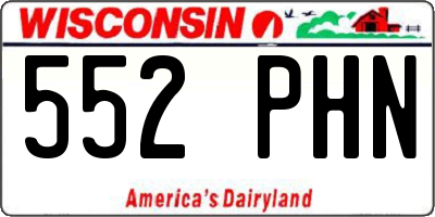 WI license plate 552PHN