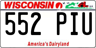 WI license plate 552PIU