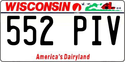 WI license plate 552PIV