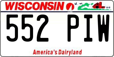 WI license plate 552PIW