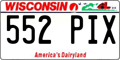 WI license plate 552PIX