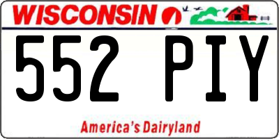 WI license plate 552PIY