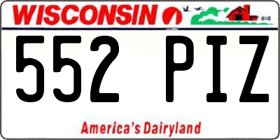 WI license plate 552PIZ