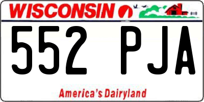 WI license plate 552PJA
