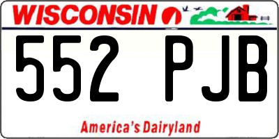 WI license plate 552PJB