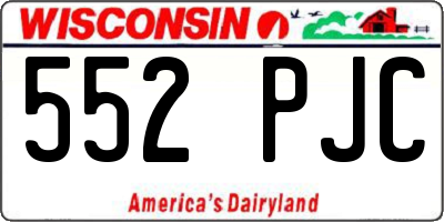 WI license plate 552PJC