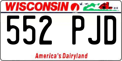WI license plate 552PJD