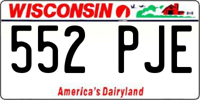WI license plate 552PJE