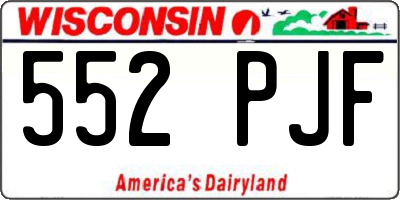 WI license plate 552PJF