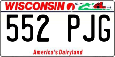 WI license plate 552PJG