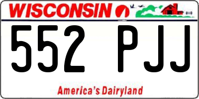 WI license plate 552PJJ